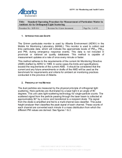Title: Standard Operating Procedure for Measurement of Particulate