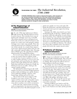 The Industrial Revolution, 1700-1900