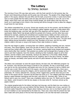 The Lottery by Shirley Jackson