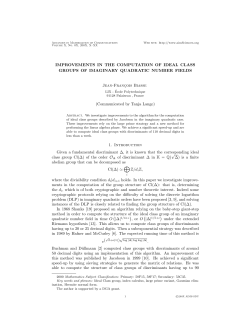 IMPROVEMENTS IN THE COMPUTATION OF IDEAL CLASS