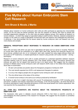 Five Myths about Human Embryonic Stem Cell Research