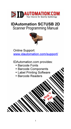USB 2D Barcode Scanner User Manual