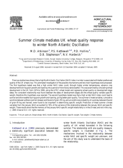 Summer climate mediates UK wheat quality response