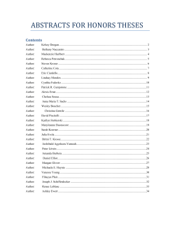 abstracts for honors theses - Southern Connecticut State University