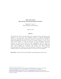 First in the class? Age and the education