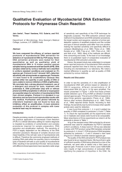 Qualitative Evaluation of Mycobacterial DNA Extraction Protocols for