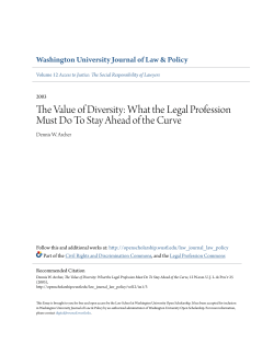 The Value of Diversity: What the Legal Profession Must Do To Stay