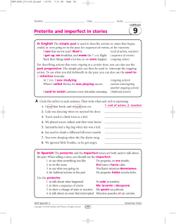Preterite and imperfect in stories
