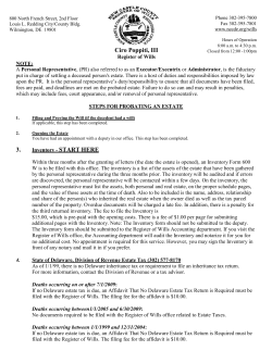 STEPS FOR PROBATING AN ESTATE: