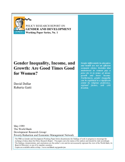 Gender Inequality, Income, and Growth: Are Good Times Good for