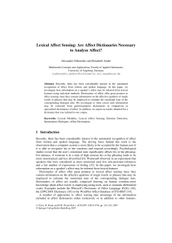 Lexical Affect Sensing: Are Affect Dictionaries Necessary to Analyze
