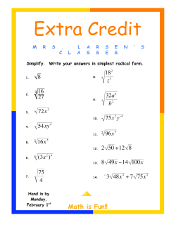 Simplifying Radicals