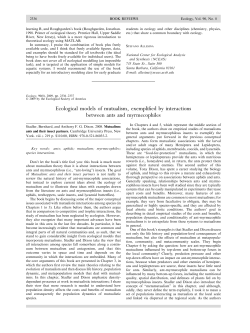Ecological models of mutualism, exemplified by