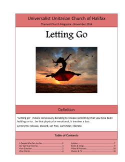November 2016 Themed Church Magazine &ndash; Letting Go