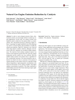 Natural Gas Engine Emission Reduction by Catalysts