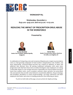 Reducing the Impact of Prescription Drug Abuse in the