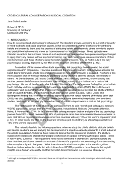 Cross cultural differences and similarities in