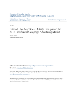 Outside Groups and the 2012 Presidential Campaign Advertising