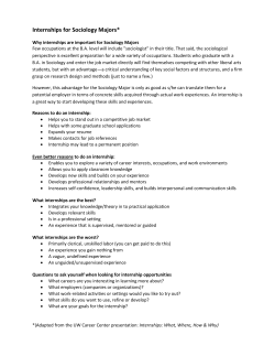 Internships for Sociology Majors