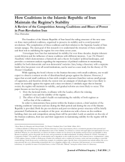 How Coalitions in the Islamic Republic of Iran Maintain the Regime`s