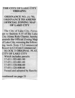 THE cm ORDAIN - ORDINANCE NO. (A-70). 7 7