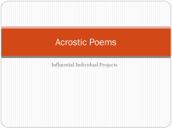 Acrostic Poems power point