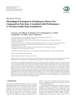 Physiological Parameters of Endurance Horses Pre