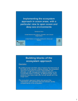 Building blocks of the ecosystem approach
