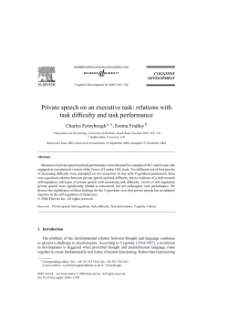 Private speech on an executive task