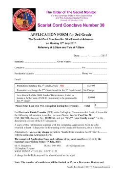 Scarlet Cord Conclave Number 30