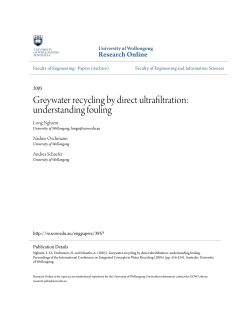 Greywater recycling by direct ultrafiltration - Research Online