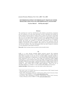 DETERMINING EFFECT OF PERSONALITY TRAITS ON