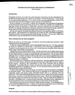 LITURGICAL REVISION: THE ETHICAL DIMENSION