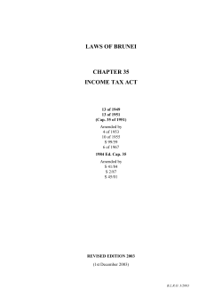 LAWS OF BRUNEI CHAPTER 35 INCOME TAX ACT