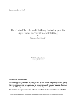 The Global Textile and Clothing Industry post the Agreement on