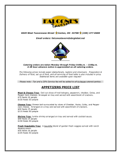 appetizers price list