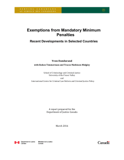 Exemptions from Mandatory Minimum Penalties