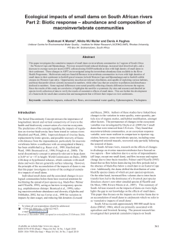 Ecological impacts of small dams on South African rivers Part 2
