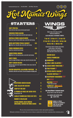 our Menu - Hot Mama`s Wings