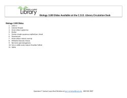 BIOLO 1100, 1151, and 1152 slides