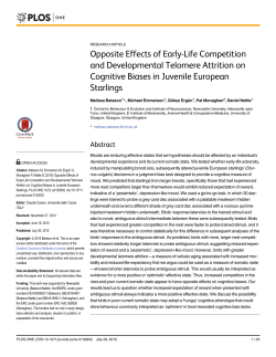 Opposite Effects of Early-Life Competition and Developmental