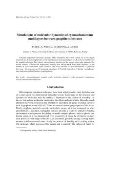 Simulations of molecular dynamics of cyanoadamantane multilayers