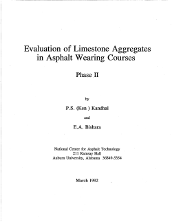 Evaluation of Limestone Aggregates in Asphalt