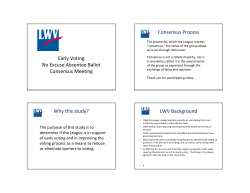 Background Slides on Early Voting