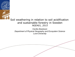 Lunds universitet i v&auml;rldsklass - Department of Physical Geography