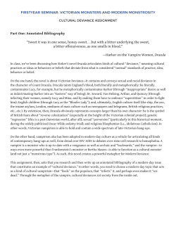 FIRSTYEAR SEMINAR: VICTORIAN MONSTERS AND MODERN