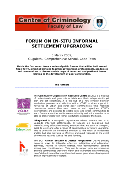 forum on in-situ informal settlement upgrading