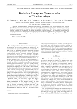 Radiation Absorption Characteristics of Titanium Alloys