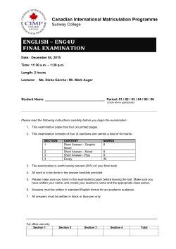 Question Booklet - Sunway Campus Library