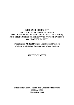 guidance document on the relationship between the general product